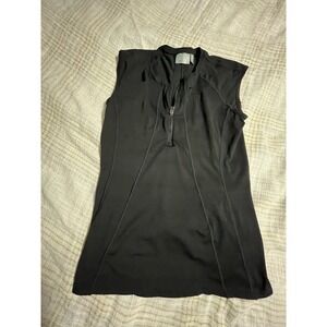 Athleta Black Sleeveless 3/4 Zip Work out top size small